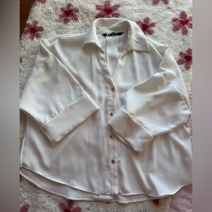 Zara Button-Up blouse with 3/4 sleeve